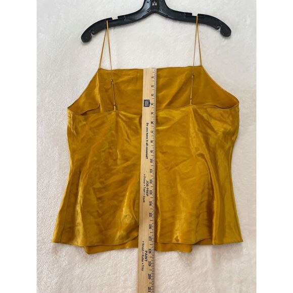 Dannijo Silk Camisole Tank Top Womens XL Marigold Yellow Bronze Charmeuse - Picture 4 of 13
